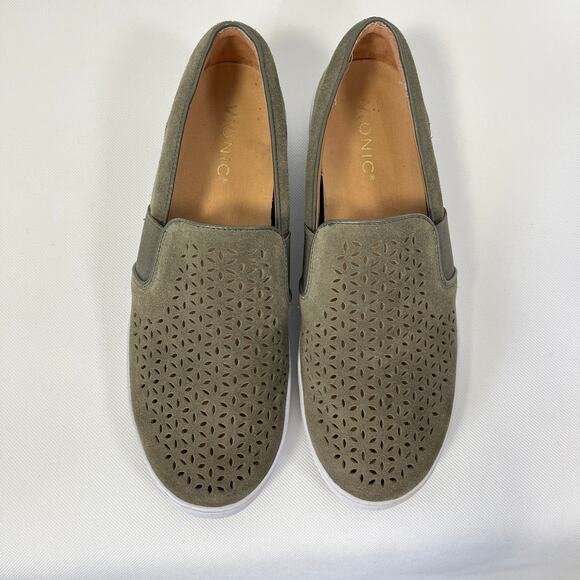 Vionic Kani Sneaker Loafer Suede Perforated Slip On Shoe Olive Green Sz 9 Womens - Picture 6 of 8